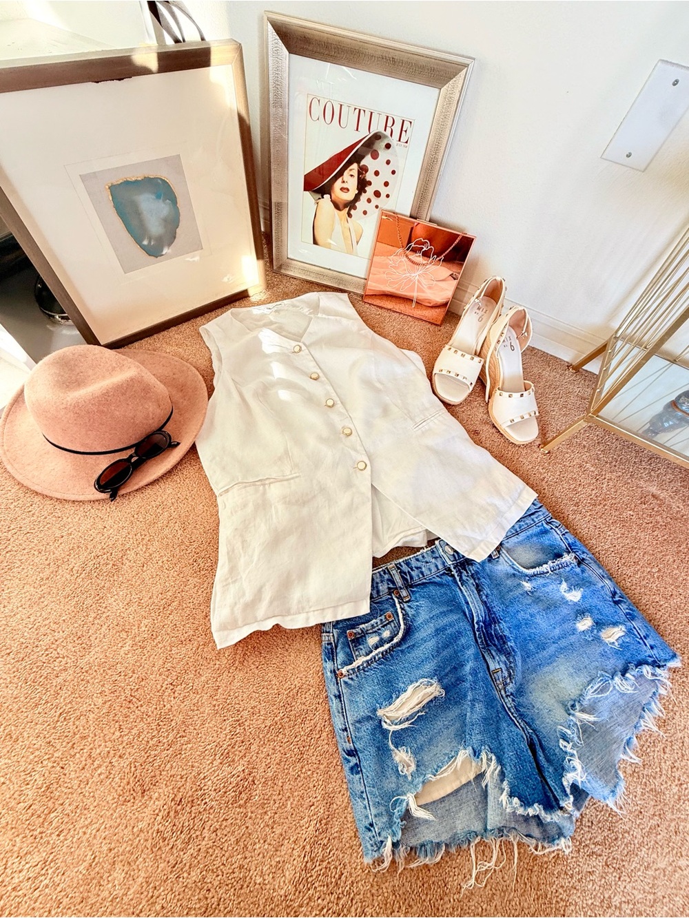 Mix No. 6 White Studded Wedge Sandals